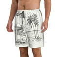 thumbnail image 2 of Bixox Men's Summer Vacation Scene With Camping Van printing Casual Classic Fit Short Summer Beach Shorts, 2 of 6