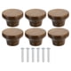thumbnail image 1 of Uxcell 6 Pack Perilla de Cajón Redonda de Madera, 1 5/8" Diámetro Cabeza Plana Perillas de Madera con Tornillos para Cajón de Muebles, Armario, Alacena, Nogal, 1 of 6