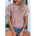 thumbnail image 3 of Womens Short Sleeve Tops Pink XL, 3 of 6