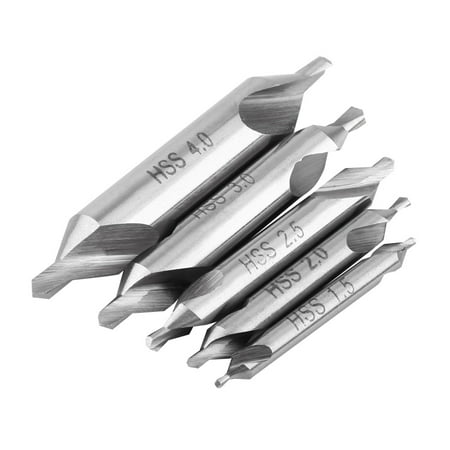 

1.5/2/2.5/3/4mm 60 Degree Angle Center Drill Bit Set High Speed 5pcs Center Drill Bit Lathe Bit Mill Tooling Set For Woodworking Door Window Cabinet Total