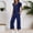 BU2, variant on HAIJIE womens linen set two Piece Easter Sets for Women Summer Spring Lou-nge Sets Travel Vacation Outfits Cap Sleeve Side Slit Wide Leg Pants (Red,S)