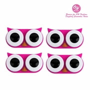 OH Fashion Contact Lens Travel Case, Owl Design Pack of Four Pink, Black, Purple,Green 4 pcs
