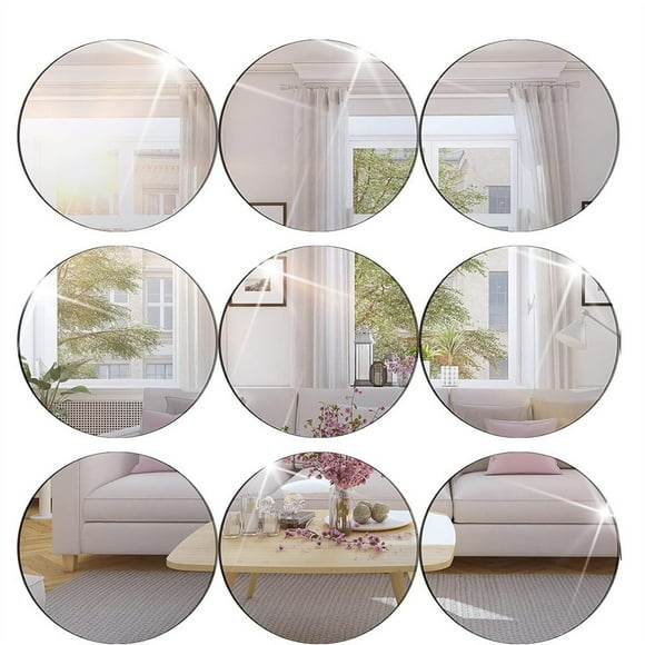 POINTERTECK 7.87in Round Wall Mirror Self Adhesive Mirror Acrylic Mirror Clear Wall Mirror Circle Mirror Sticker Decorative Mirror for Bathroom Bedroom Door Party Decor and Crafts