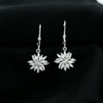 thumbnail image 3 of Rosec Jewels Lab Diamond Flower Drop Earrings for Women - Diamond Wedding Earrings - EF-VS Quality, 10K White Gold, 3 of 8