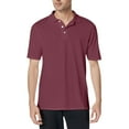thumbnail image 2 of TQWQT Red Polo Shirt Men Cotton 3 Button Short Sleeve Tops Cool Shirt Business Casual Classic Collared Shirts M, 2 of 4