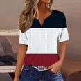 thumbnail image 2 of Jewelreauty Women Casual Eyelet T Shirts Summer V Neck Button Short Sleeve Tops Basic Tunic Tee Blouses (S, Wine), 2 of 4