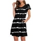 thumbnail image 1 of Vestido estampado de bolsillo con cuello redondo y mangas cortas cruzadas sasuales a la moda para mujer Pompotops ghjkhdj11069, 1 of 7