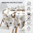 thumbnail image 3 of Easter Tablecloth Round 70 Inch Brwon Cream Love Heart Bunny Table Cloth,Stain Resistance Polyester Spring Rabbits Table Covers for Kitchen Dining,Small Tablecloth for Party Picnic, 3 of 6