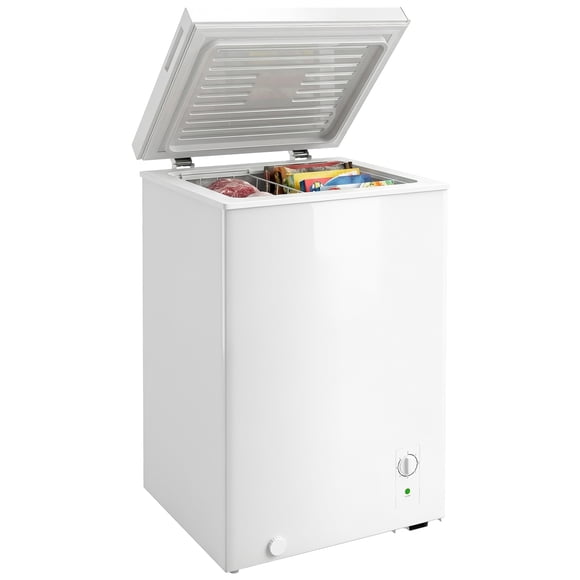HOMCOM Mini Freezer, 3.5 Cu.Ft Compact Chest Freezer, White