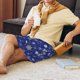 thumbnail image 5 of Fotbe Golden Snowflakes Royal Blue Pantalones Cortos de Pijama para Hombre, Ropa de Dormir, Pantalones de Pijama Cortos para Hombre-Large, 5 of 6