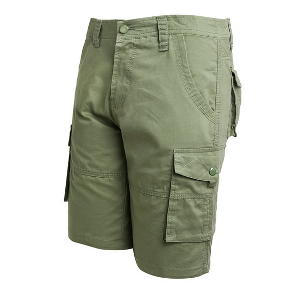 SWSMCLT Men's Camo Solid Cargo Shorts Camouflage Printed Short Loose with Pocket Casual Summer Knee Length Cotton Lightweight Fashion Camo Army Green 30