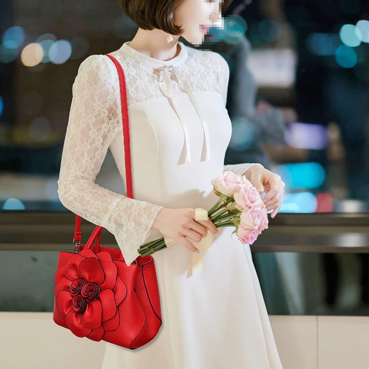 Women Handbag Crossbody Bag PU Leather Hobo Bag Shoulder Bag Top-Handle Bag Tote With Tassle
