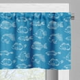 thumbnail image 3 of Ambesonne Nautical Blue Valance Pack of 2, Outline Fish Spices, 54"X18", Sea Blue and White, 3 of 5