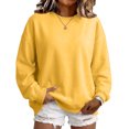 thumbnail image 6 of Women's Oversized Crewneck Sweatshirt with Drop Shoulders and Ribbed Cuffs Heather Grey Casual Top, S-2XL, 6 of 6