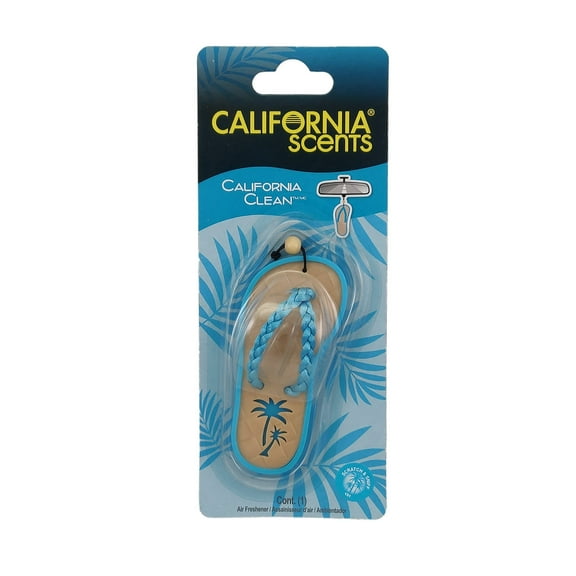 California Scents Scented Sandal Hanging Air Freshener, California Clean Scent, 1 Ct