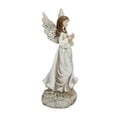thumbnail image 2 of 11" White Serene Angel with Dove Outdoor Patio Garden Statue, 2 of 3