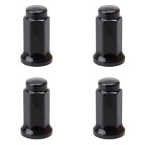 (4 Pack) Tusk Flat Base Lug Nut 10mm x 1.25mm Thread Pitch w/14mm Head Black