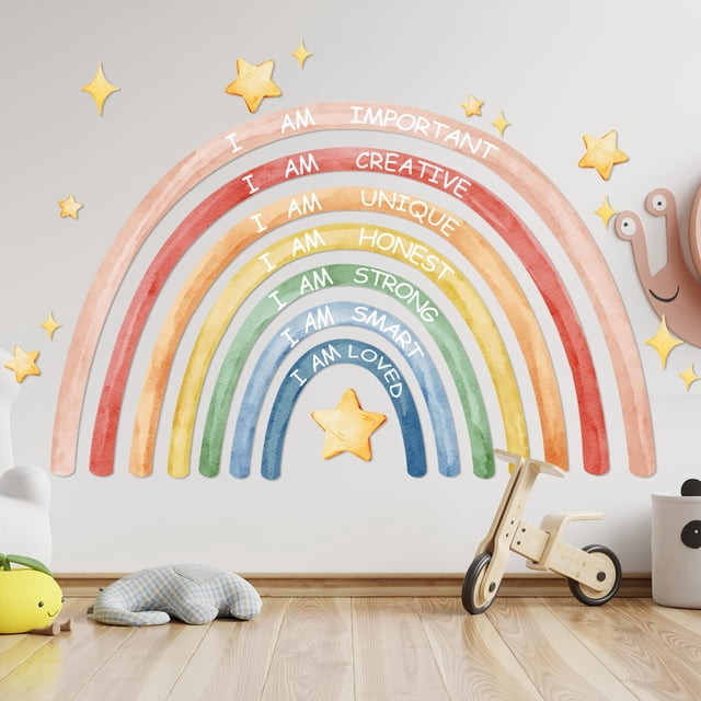 Adhesivo de pared Zempfoal Watercolor Rainbow 200 x 120 cm