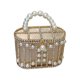 thumbnail image 4 of Bolso tipo cubo Fernando con asa de cuentas para boda fiesta graduación Beige, 4 of 8