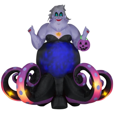 Gemmy Animated Projection Airblown Inflatable Ursula Disney  6 ft Tall  Black