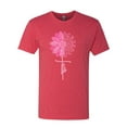thumbnail image 2 of Wild Bobby, Faith Pink Ribbon Sunflower, Breast Cancer Awareness, Men Premium Tri Blend Tee, Vintage Red, X-Large, 2 of 5