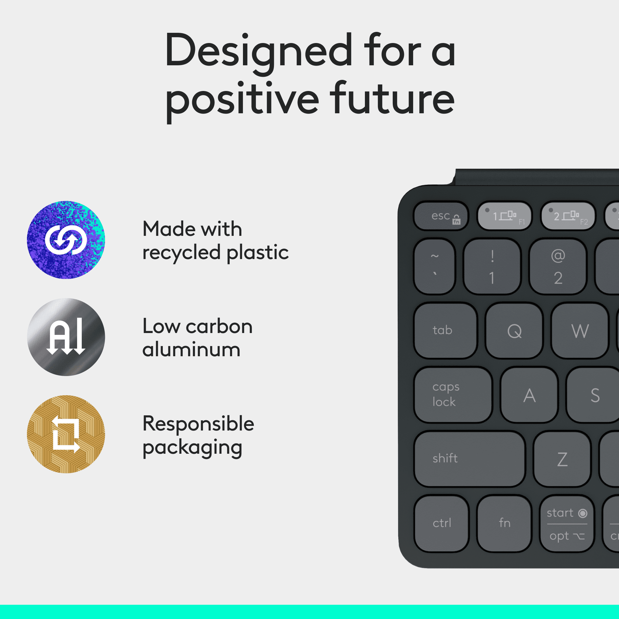 Logitech Keys-to-GO 2 Portable Bluetooth Tablet Keyboard with Built-in Cover, Slim & Compact Wireless Keyboard for Windows, Android, Linux, iPad, iPhone, Mac, Apple TV - Graphite