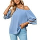 thumbnail image 3 of Blusa de un hombro Nikou Mujer con tiras de metal, 3 of 9