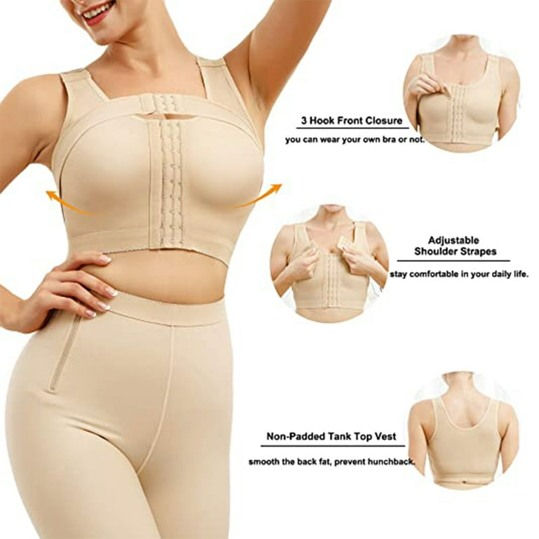 Post-Surgery Closure Bra for Posture Corrector Compression Shapewear with  Support Band-skin color