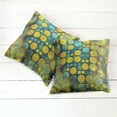 thumbnail image 2 of Ambesonne Retro Throw Pillow Cover 2 Pack, Groovy Polka Dots 60s, 24", Green Blue, 2 of 6