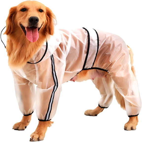 GASTROPOD Clear Dog Rain Coats, Waterproof Dog Raincoat, Rain Jacket Raincoat, Adjustable Reflective Lightweight Pet Rain Clothes, Dog Hooded Slicker Poncho for Small, Medium, Large Dogs