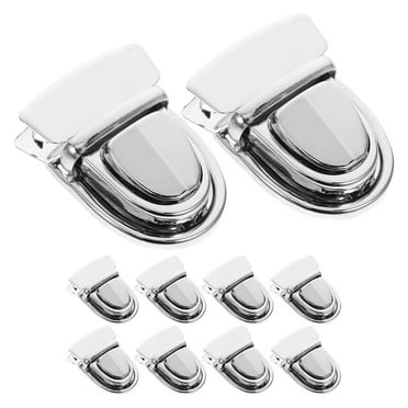 10 Sets Lock Turn Clasp Purse Closure Fastener Tuck Handbag Silver
