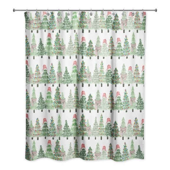 Creative Products Watercolor Evergreens Pattern 71 x 74 Shower Curtain