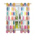 thumbnail image 7 of Yayeee Window Curtains Set of 2 for Living Room Light Filtering 63"x52", Colorful Circles, 7 of 7