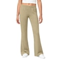 thumbnail image 2 of Afuyipoi Girls Flare Capris Pants Size 5-15 Solid Color High Waist Stretch Casual Sports Leisure Summer Pants for Daily Activities Khaki Size 7, 2 of 9