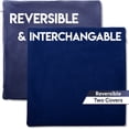 thumbnail image 2 of 22" x 22" Cover Only Throw Pillowcase Reversible - Dark Blue: 2 PCS / 4 Sided. Luxurious, Microsuede/Microplush Fabric - Softest / High Thread Count - Washable - Outstanding Beauty & Comfy, 2 of 9
