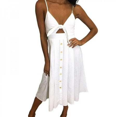 

Wisremt Sexy Fashion Hanging Banned Button White L
