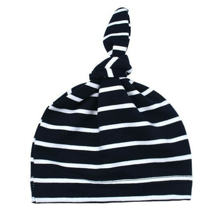 Three Stripe Cap - Newborn Baby Knot Striped Cotton Hat Soft Beanie Cute Cap