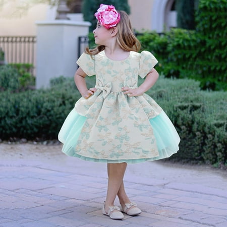 

Hunpta Floral Birthday Gown Pageant Girls Princess Party Kids Dress Wedding Bridesmaid Girls Dress&Skirt