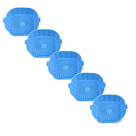 YWIYIUD 5PCS Air Fryer Silicone Liners for 2 to 3 QT Small Air Fryers, Square Small Air Fryer Silicone Liners Reusable Pot Baking Tray Air Fryer Accessories 5.7inch