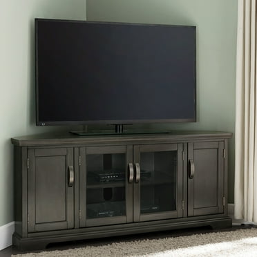 Leick Home Corner 2-Door Wood TV Stand with Storage for TVs up to 65", Riverstone Gray