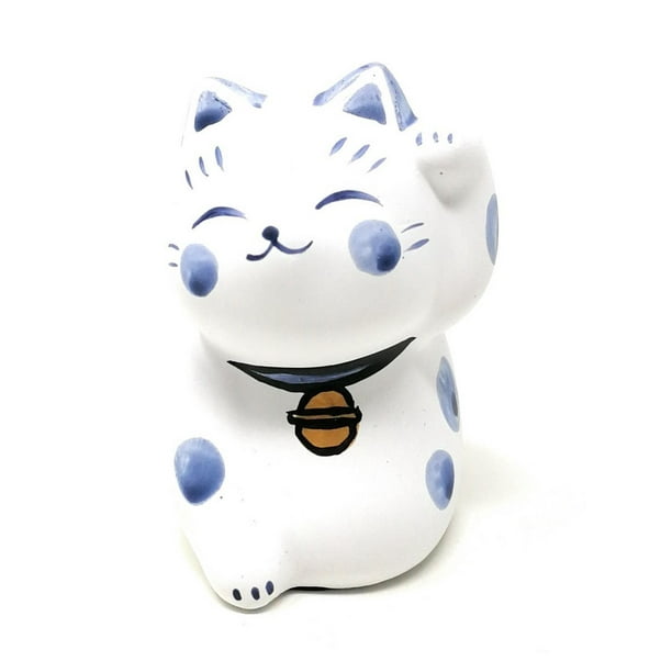 Thy Collectibles Hand Painted Feng Shui Mini Maneki Neko Lucky Cat White Walmart Com Walmart Com
