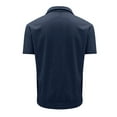 thumbnail image 6 of Men's Corduroy Solid Color Stand Collar Short Sleeve Ribbed Sweatshirt, Spring Summer Casual Pullover,Navy,M, 6 of 8