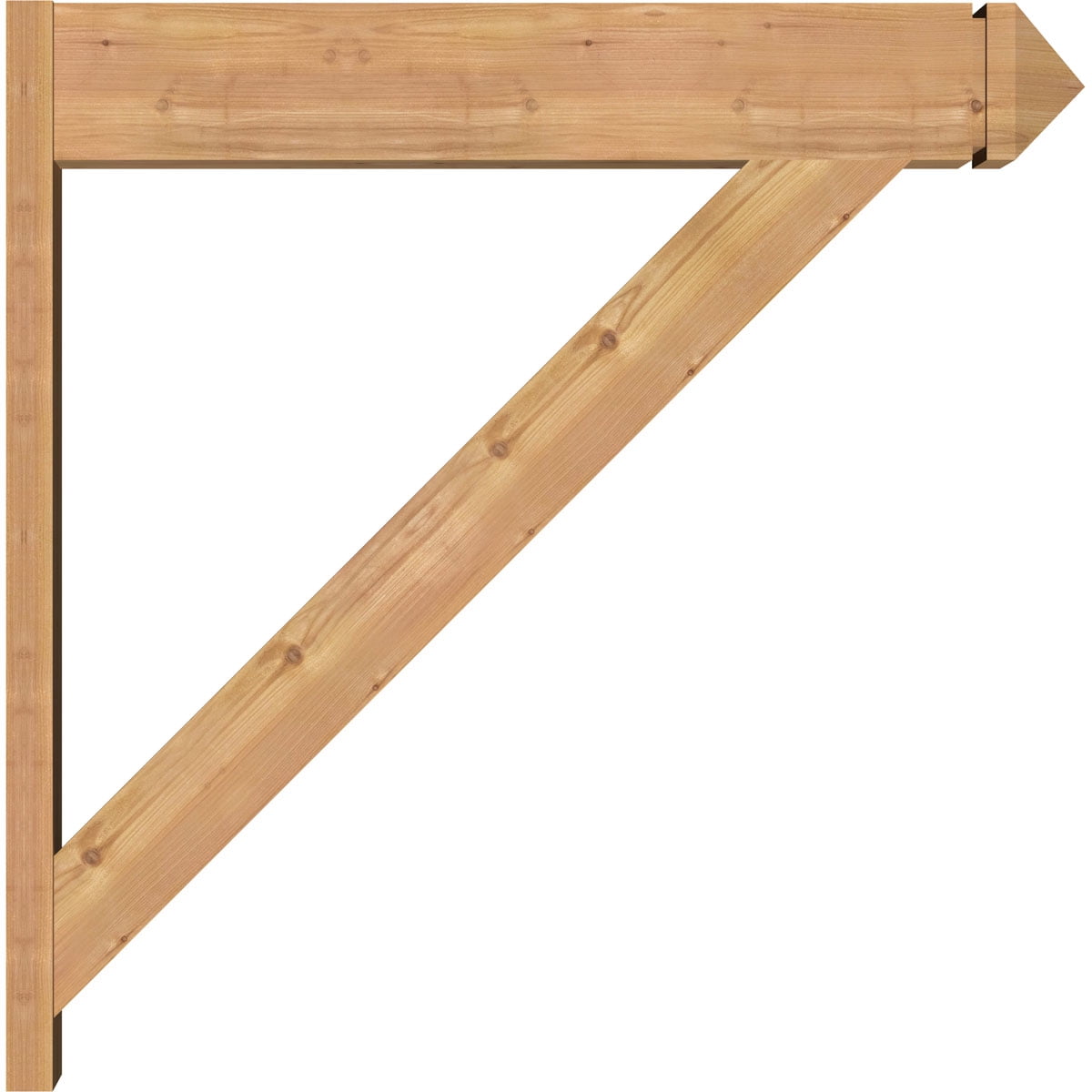 7 1/2"W x 38"D x 38"H Traditional Smooth Arts and Crafts Outlooker, Western Red Cedar