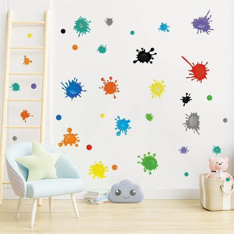 Paint Splats Mural ~Splatter Wall Decals fro Kids Rooms