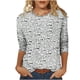 thumbnail image 2 of Xuyuer 3/4 Sleeve Round Neck Top - Women's Versatile 3/4 Sleeve Casual Shirt for Layered Spring Outfits, Transitional Season Styling & Effortless Daily Wardrobe Essential, 2 of 8