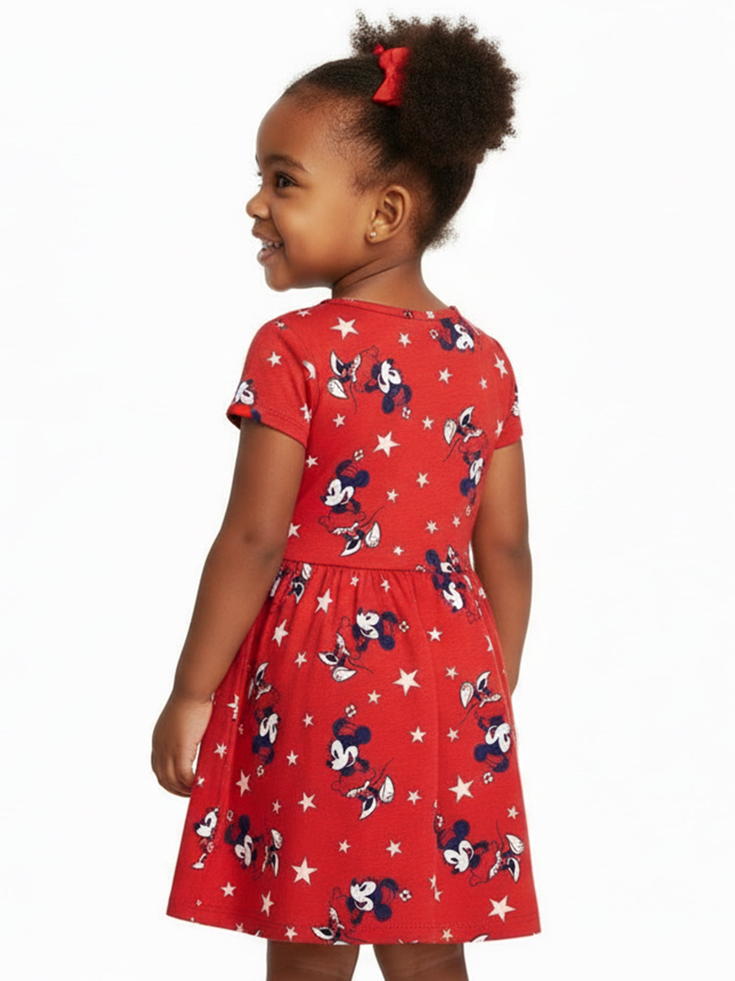 Disney Toddler Girls Starry Minnie Dress with Short Sleeves, Sizes 12M-5T