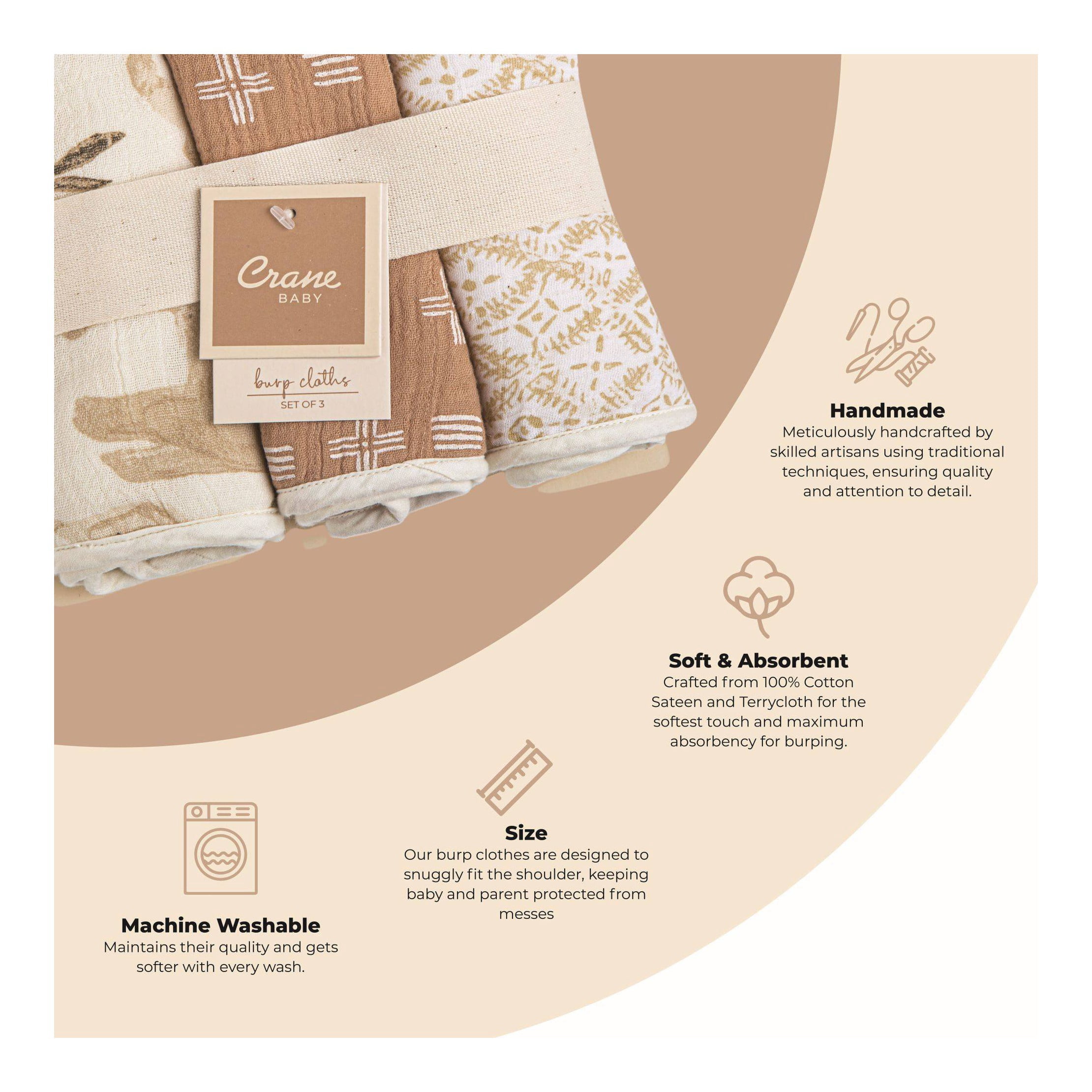 Muslin Burp Cloth Set - Kendi - 3pk