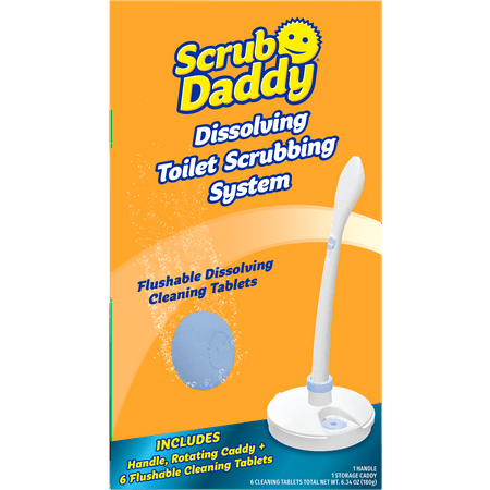 Scrub Daddy Dissolving Toilet Brush Scrubbing Kit, 1 Count, White, Fresh Clean Scent