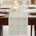 thumbnail image 3 of Table Runners 90 Inches Long Dress Scarves, Pink Green Flowers Farmhouse Coffee/Dining/Kitchen Table Runner for Living Room, Country Botanical Abstract Floral Patterned 13x90 Inch, 3 of 9
