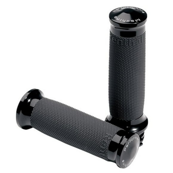 Machine de Performance PM Poignées Renthal Contour Noir pour Modèles Harley de 1985 et Plus Récents avec Câbles d'Accélérateur - HC-63-2007-B